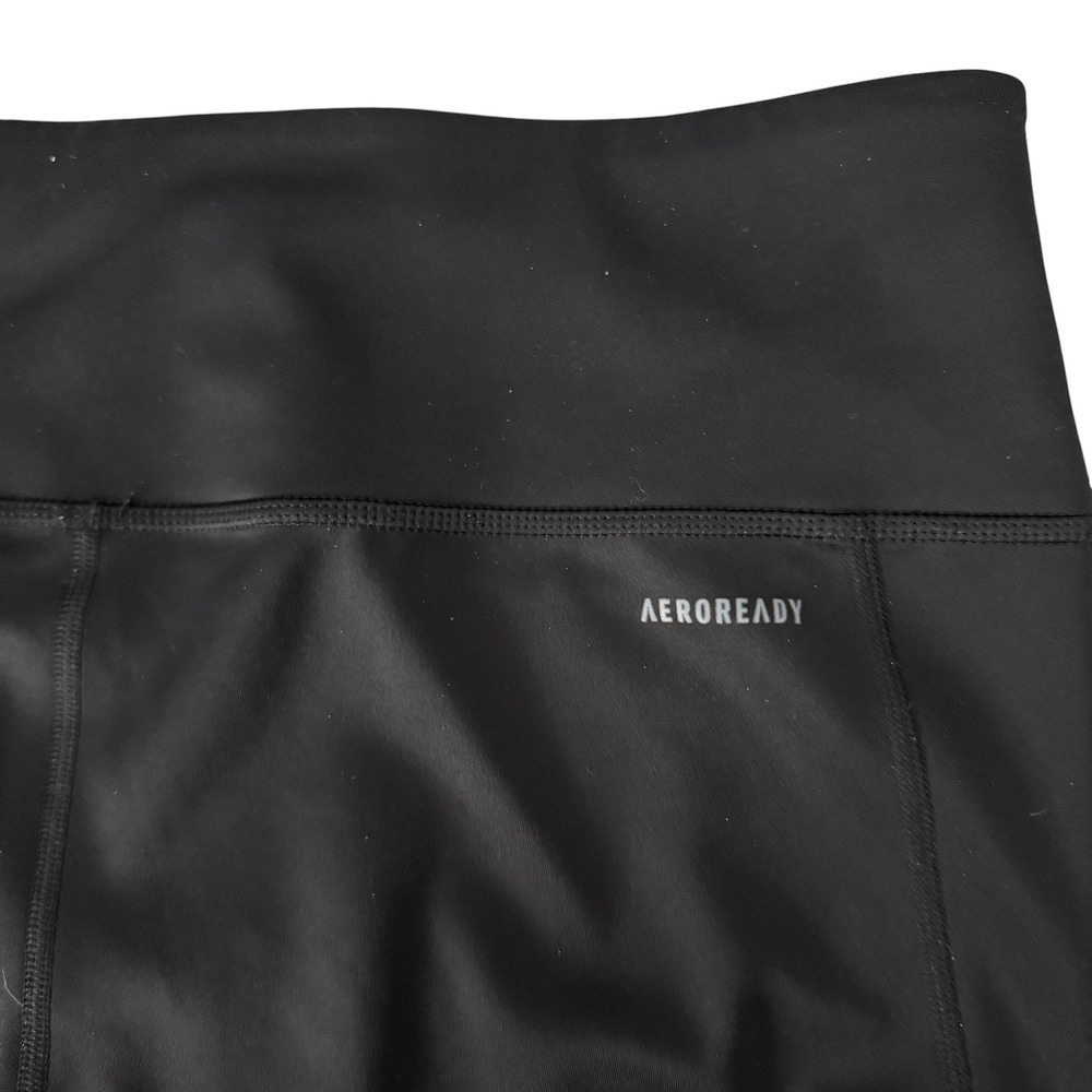Adidas AeroReady Training Shorts Womens XL Black Athletic 3-Stripe Primegreen - Picture 8 of 14